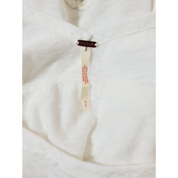 Free People Claire Tee Tunic Top Eyelet Ruffle Tiered Womens Small Oversized - Picture 12 of 16